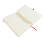 A5 white notebook red open