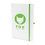 A5 white notebook green