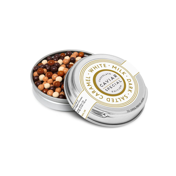 silver tin - caviar pearls