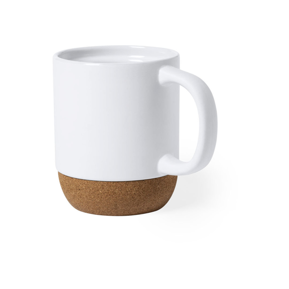 Ceramic cork mug white