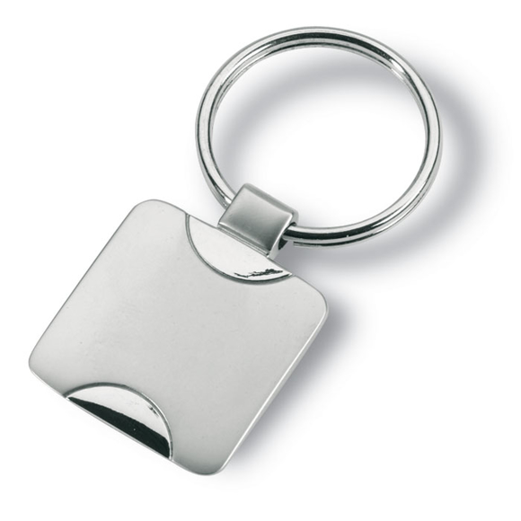 Square metal keyring