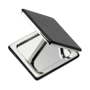 square compact mirror black