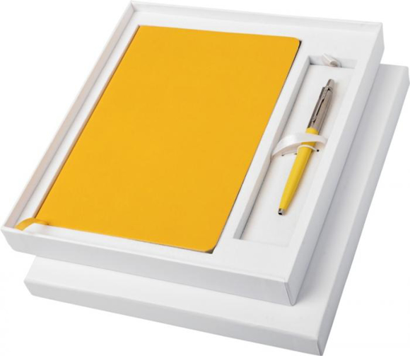 Classic notebook and Parker pen gift set - White