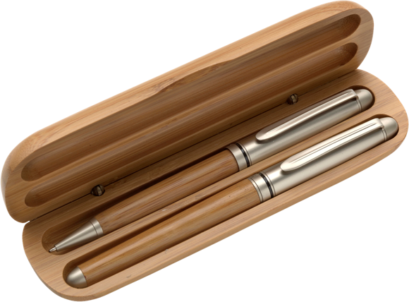 Beech wood ballpen and rollerpen