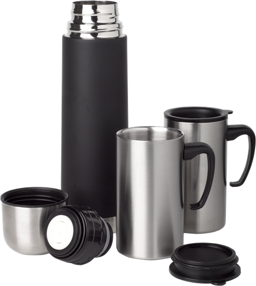 Steel thermos set