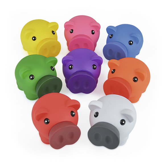 Rubber nose piggy bank group