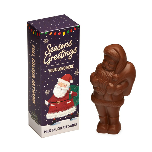 Picture of Eco Flip Top Box - Milk Chocolate Santa