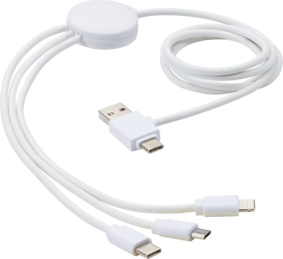 Picture of Pure 5-in-1 charging cable with antibacterial additive - White