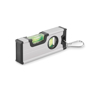 Picture of Mini magnetic double spirit level in aluminium case with carabiner.