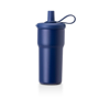 Picture of Roca 600ml recycled insulated stainless steel cup with straw