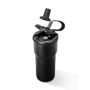 Picture of Roca 600ml recycled insulated stainless steel cup with straw