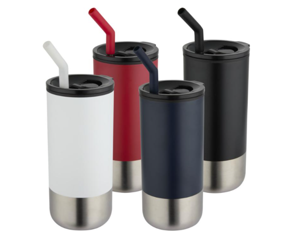 Picture of Grayson 480 ml RCS recycled insulated tumbler with straw