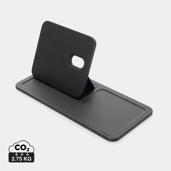 Picture of Swiss Peak 3 in 1 RCS recycled PU wireless charger desk tray