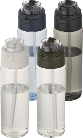 Picture of Theron 700 ml RCS recycled plastic water bottle with dual function lid and flip straw